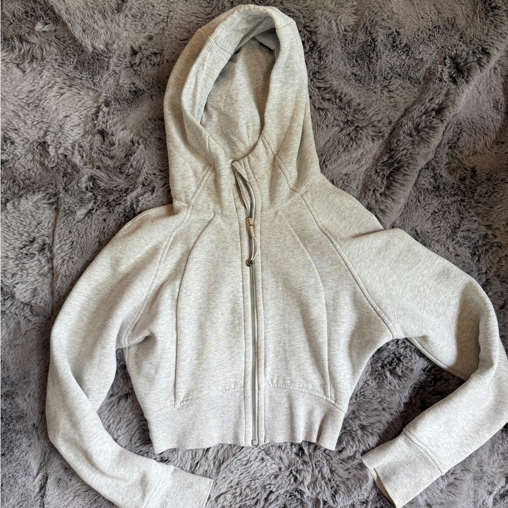 lululemon athletica Heather Gray Cropped Full‑Zip Hoodie